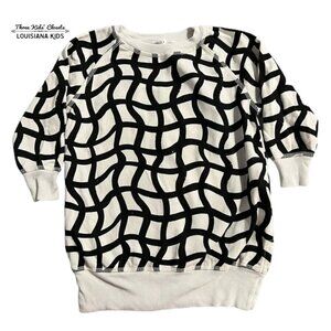 Picnik 4Y Black & White Sweatshirt Tunic Dress